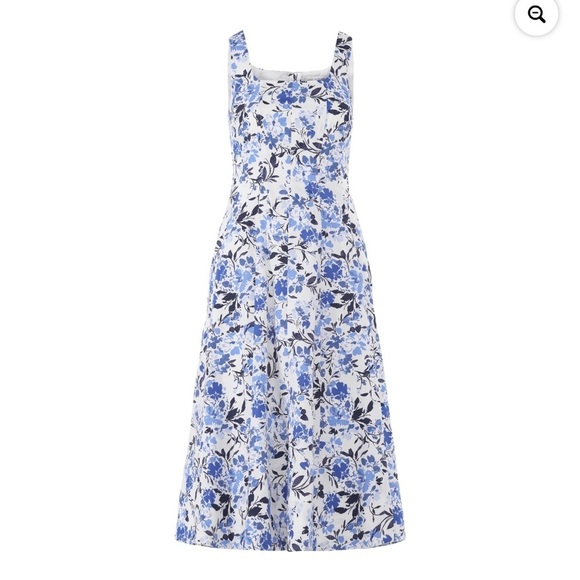 Free Assembly Cotton Sleeveless Square Neck Midi Dress 3X Floral Cottagecore - Picture 4 of 16